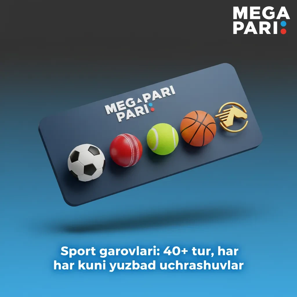 MegaPari sport garovlari: 40+ sport turi, prematch va live, tez hisob-kitob, statistika; futbol, tennis, basketbol, e-sport.